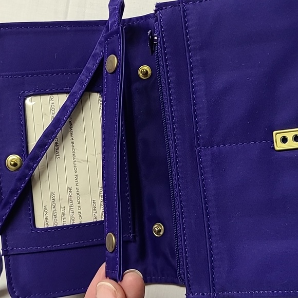Liz Claiborne Wallet Removable Skinny Strap Purse Purple - Picture 4 of 7